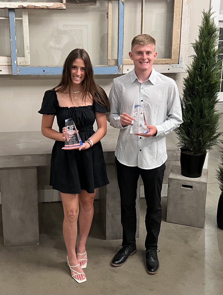 BHS Athletics is proud to share that Bailey Bracha and Zachary Weaver were honored last night as TRAC CIF Student Athletes for 2023, demonstrating excellence as students as well as powerhouse performers in their sports. Congratulations to them &amp; to their families.