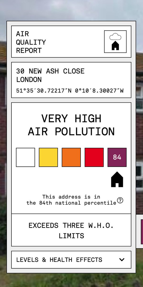 This is the street next to Market Place Playground. It breaks 3 World Health Organisation limits. This is why we campaign for green space and trees in our community. #WorldAsthmaDay Check your street here and demand action: addresspollution.org/results/b7d289…