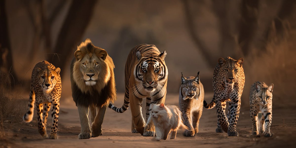 Yapay zekadan doğal ortamında gördüğüm bütün kedileri çizmesini istedim. @midjourney_ai