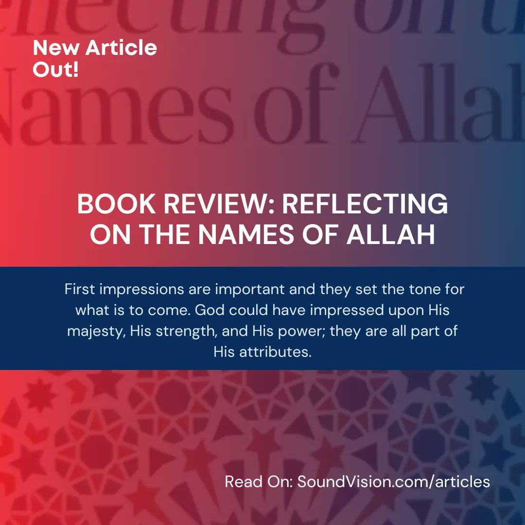 SoundVisionUSA's tweet image. NEW ARTICLE OUT: "Whenever I need an iman boost, I pick up my permanent nightstand companion, Reflecting on the Names of Allah by Ustadha Dr. Jinan Yousef." #NamesofAllah #islamicreminder #spirituality 

Read More: buff.ly/3LN6XCw