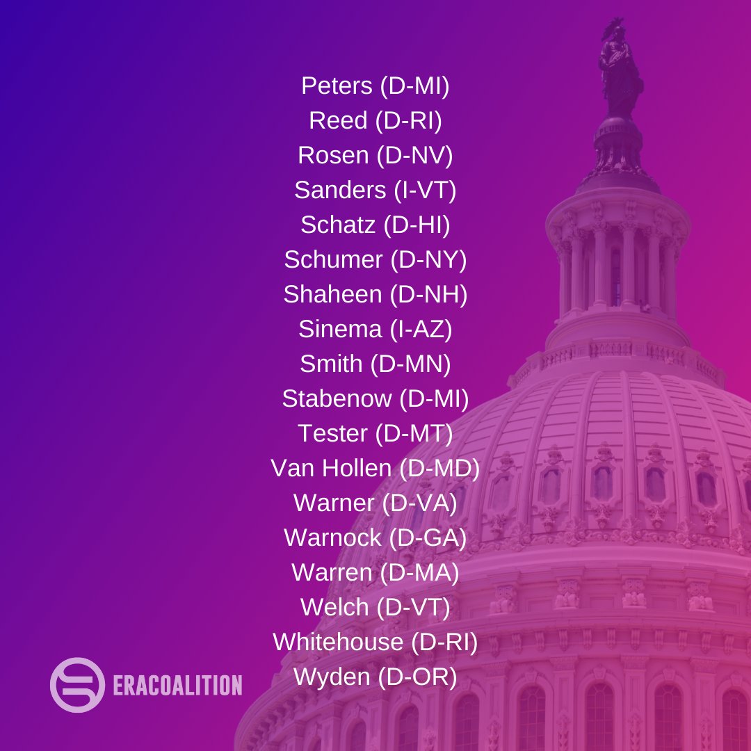 The Senate majority supports the ERA. The Motion to Reconsider allows Leader Schumer to bring SJ Res 4 back to the Senate for another vote later in this same session of Congress. #ERANow #SJRes4 #Senate4ERA
