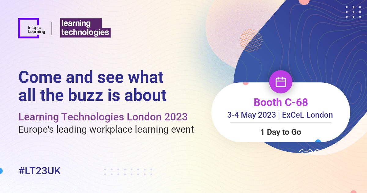InfoproLearning's tweet photo. The countdown to London is on! Join us at booth C-68 during #LT23UK and stay up-to-date with the latest industry trends and gain valuable insights into the L&amp;D space. Register through the link for exclusive perks. https://t.co/czmK05BX15

#infoprolearning #learningtechnologies https://t.co/Xw2AdIpB2j