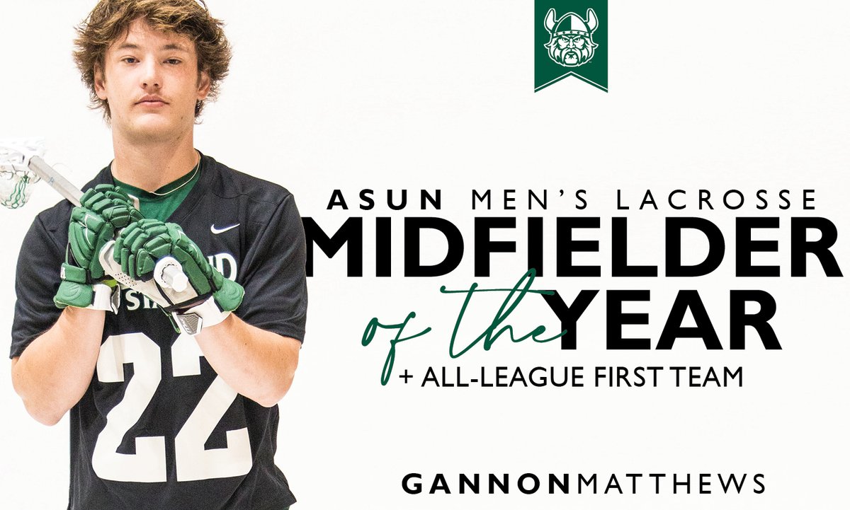 🥍 𝗠𝗜𝗗𝗙𝗜𝗘𝗟𝗗𝗘𝗥 𝗢𝗙 𝗧𝗛𝗘 𝗬𝗘𝗔𝗥 / 𝟮𝗫 𝗙𝗜𝗥𝗦𝗧 𝗧𝗘𝗔𝗠 𝗔𝗟𝗟-𝗔𝗦𝗨𝗡 🥍

Congratulations to Gannon Matthews for being named ASUN Midfielder of the Year and First Team All-Conference!

🔗 - bit.ly/3oZzo7F 

#GoVikes