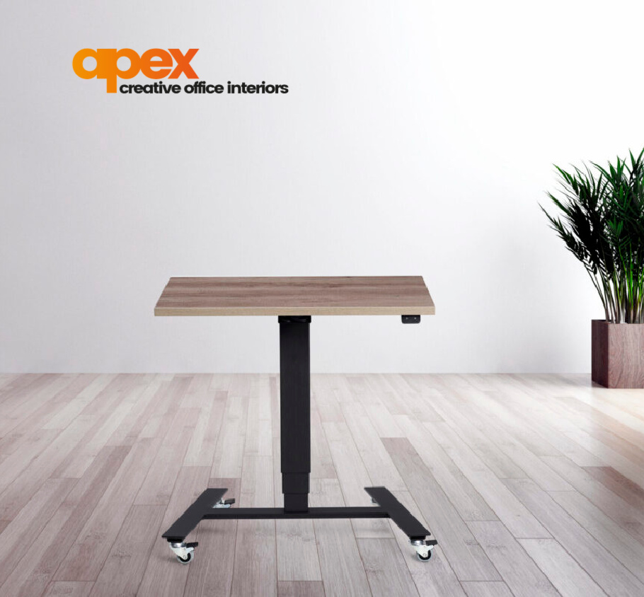 An ultra-flexible multi-use workstation solution. With a 660mm height range, available in over 100 décor, size and frame colour options, this compact desk offers a sleek design  with maximum adjustability. #officedesign #officeinteriors