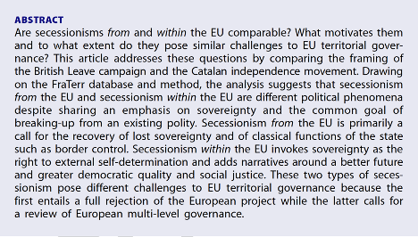 🎉 Happy and proud to share that our article “Leaving Europe, Leaving Spain: Comparing Secessionism from and within the 🇪🇺” has been published in @WEPsocial! A collaboration with stellar friends @marcsanjaume & @nufranco 🔗tandfonline.com/doi/full/10.10…