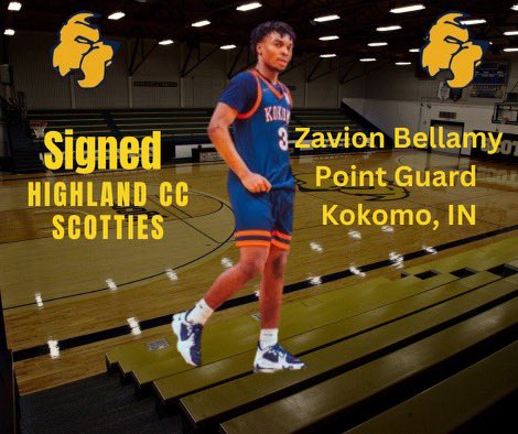 Excited to announce the signing of <a href="/BellamyZavion/">Zavion Bellamy</a> PG from Kokomo High School <a href="/HCCscotties/">Highland Athletics</a> #ScottieNation