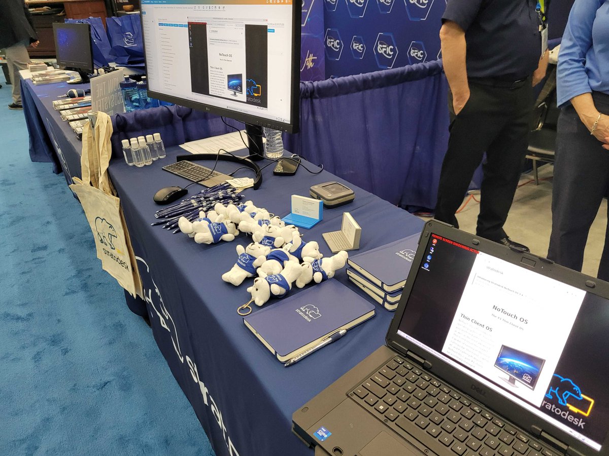 stratodesk's tweet image. #TechNet #Cyber is underway in Baltimore! The #Stratodesk team is in booth 3368. Stop by and see a live demo or speak to one of our experts about our security-fortified #endpoint solution.
@AFCEA #AFCEACyber #security #endpointsolution #government #military #event #NoTouchOS