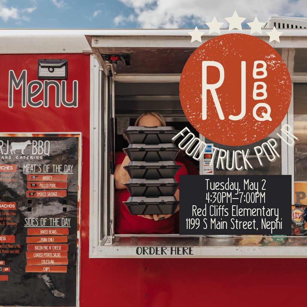 FOOD TRUCK POP UP in Nephi today!
Come and get some tasty BBQ from 4:30PM-7:00PM at Red Cliffs Elementary!
.
.
#rjbbq #rjbbqfoodtruck #rjbbqandcatering #utahbbq #nephiutah #pulledpork #smokedbrisket #nachos #pulledporksandwich #bbqsides #utahfoodie #utahfoodtrucks #redcliffs…