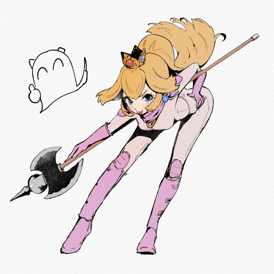 ピーチ姫 「スーパーマリオブラザーズ・ムービー見れた 斧持ちピーチも良いね」|renkoma@れんこまのイラスト