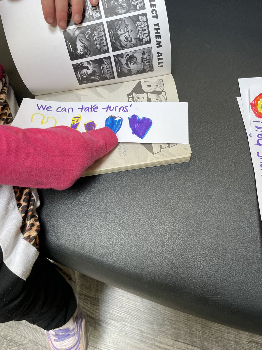 Today our kinder class decided to GIVE some positive messages by adding bookmarks to our school library! #5waystowellbeing #MentalHealthWeek <a href="/GEDSB/">Grand Erie District School Board</a>
