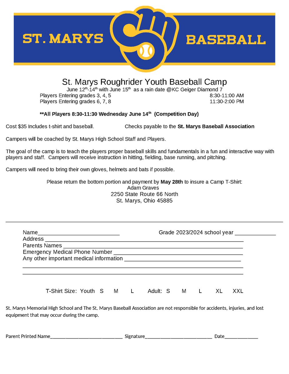 St. Marys Memorial Baseball tweet media