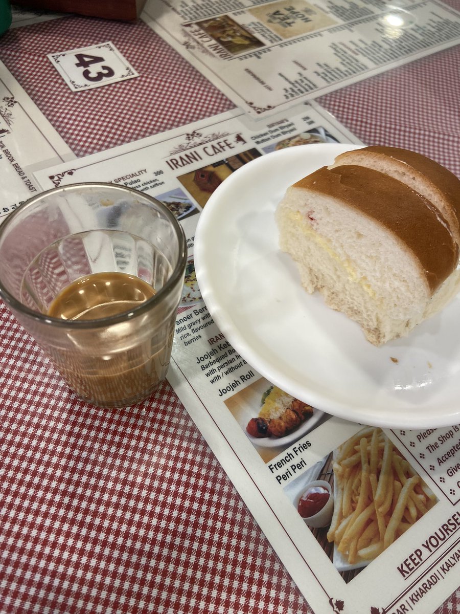 Irani tea and bun Maska! All time favourite. Pune weather and this combination. Loving it. #bunmaska #Pune #iranichai