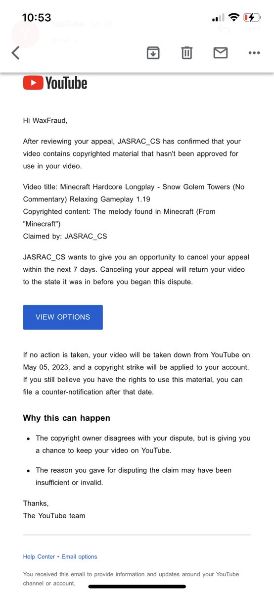 waxfraud's tweet photo. Hey @TeamYouTube it would be cool if i didn’t have to deal with fake record labels trying to claim free of use in game OST to steal my ad revenue. They abuse your copyright system. These people are malicious and a huge waste of mine and others’ time. Please fix this problem https://t.co/O6gGAkk2d2