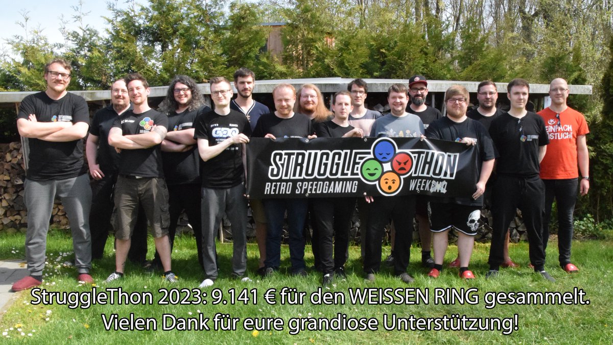 Das war der StruggleThon 2023! Vielen Dank für das tolle Event! Wir freuen uns schon auf nächstes Jahr :-). Giveaways werden innerhalb der nächsten 1-2 Wochen versendet - wir kontaktieren euch per Discord oder Twitch!
