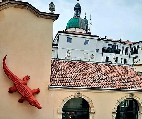 NucaraRenzo's tweet photo. The large red crocodile is part of the permanent collection of the Gallerie d'Italia and awaits you in the internal courtyard of Palazzo Leoni Montanari in Vicenza. @Crackingart @BiancoscuroMag @ChiaraCanali @ZaniniArte @ACVAULT @TheNFTMag #NotFollowTrend https://t.co/qxy4kBdqg8