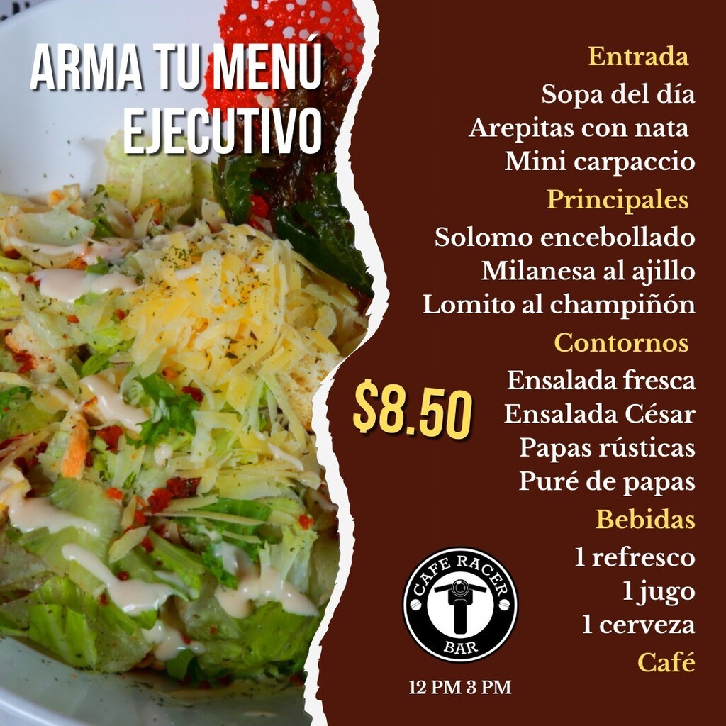 Presentamos nuestro Menú Ejecutivo de la primera semana de mayo, para que lo combines a tu gusto con un excelente precio. 

#menuejecutivo #menucombinado #sanantoniodelosaltos #caferacerfestival instagr.am/p/CrvxCazO0gf/