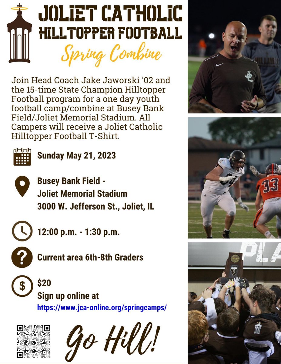 Join Head Coach Jake Jaworski ’02 and the 15-time State Champion Hilltopper Football program for a one day youth football camp/combine!

Register today >>>secure.acceptiva.com/?cst=GxdK9t