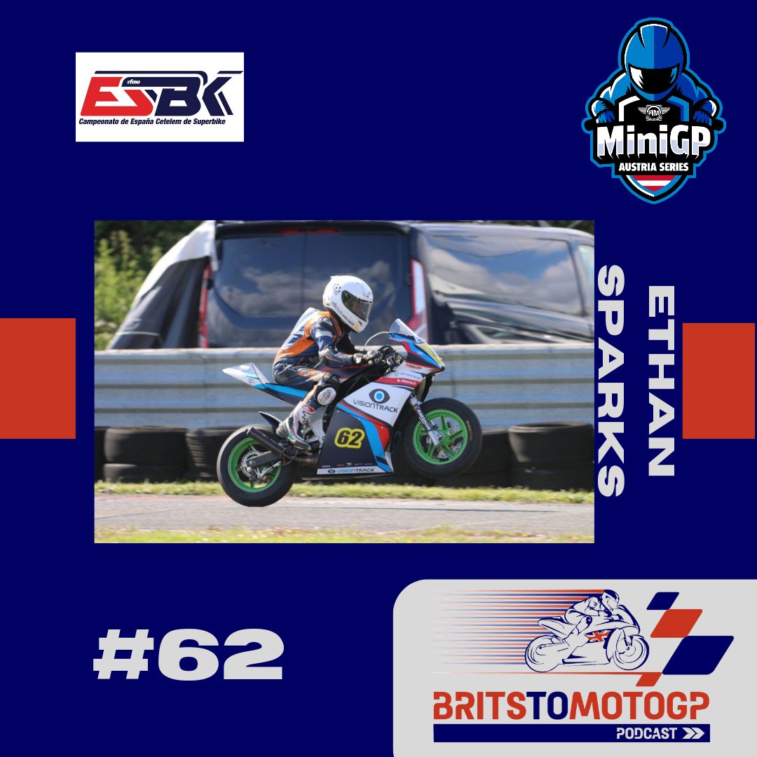 ** NEW PODCAST **

EP15 - <a href="/sparks_62/">ETHAN SPARKS Sparky#62</a> &amp; Chas Mortimer

Ethan discusses his season in Moto4 &amp; MiniGP Austria. 

Chas an 8 time <a href="/ttracesofficial/">Isle of Man TT Races</a> winner talks about trying to guide Ethan from Minibikes to MotoGP as well as running a junior team.

anchor.fm/britstomotogp/…

#MotoGP