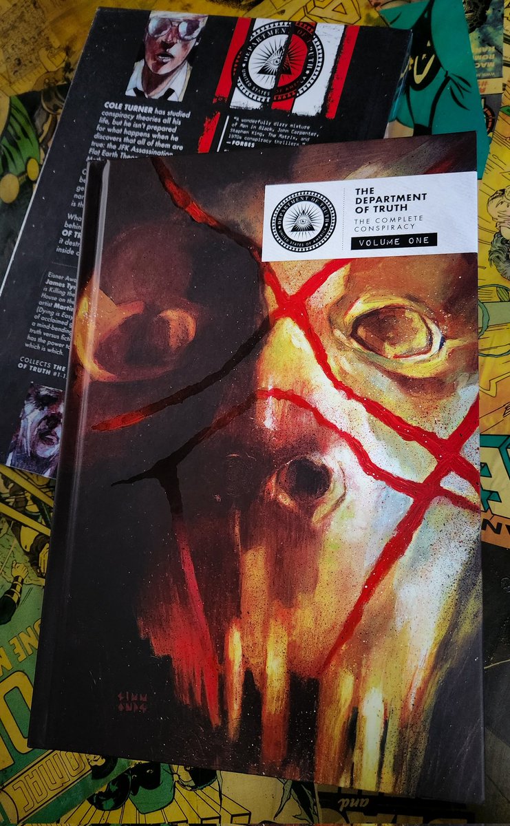 The deluxe hardcover edition of perhaps the best comic currently running. The Department of Truth: The Complete Conspiracy Volume One. This week from <a href="/JamesTheFourth/">James Tynion IV</a> @Martin_Simmonds <a href="/adityab/">Aditya Bidikar</a> <a href="/steve_foxe/">Steve Fo🅧e</a> Dylan Todd <a href="/ImageComics/">Image Comics</a>