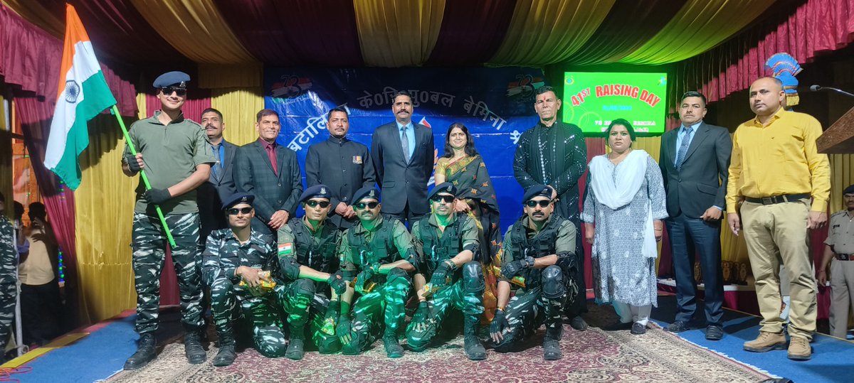 73BNCRPF's tweet photo. 73 Bn CRPF has celebrated it's 41st  rasing day on 1st May 2023. Regimental function were organised at Quarter guard. Followed by sainik sammelan, Bada Khana with jawaans and station dinner. https://t.co/ZPgI4BtxtV
