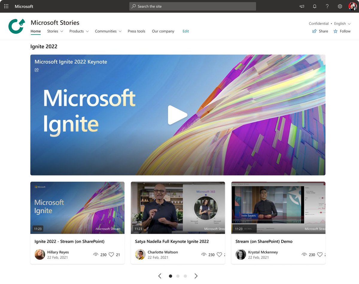ubertschy's tweet photo. Enhanced Video in Microsoft 365: Page templates and a new web part for Microsoft Stream  https://t.co/10X9fWs8gq #SharePoint #M365Conf https://t.co/TsmrY4F0aX