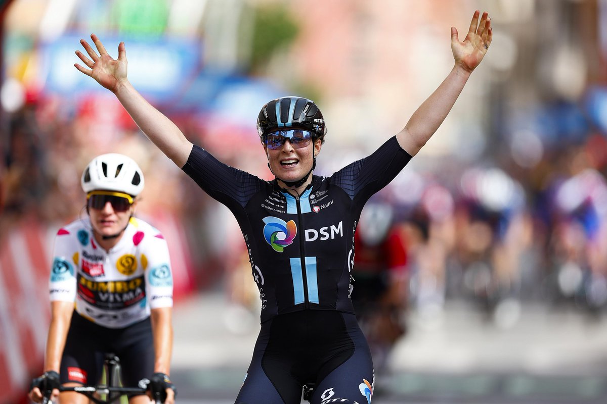 Wow - a fantastic victory for <a href="/charlotte_kool/">Charlotte Kool</a> and @TeamDSM at the second stage of the La Vuelta Femenina today! Congratulations to the whole team!

#PerformanceThroughNutrition #ProudPartner #KeepChallenging