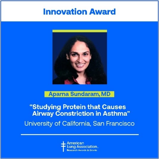 In the hopes of developing a novel #asthma treatment, Dr. Aparna Sundaram of UCSF is exploring the role of smooth muscle cells in constricting airways. Learn more: lung.org/research/about…