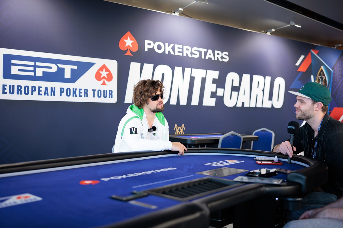 Today I spoke to <a href="/MagnusCarlsen/">Magnus Carlsen</a> at #EPTMonteCarlo, his first interview not as the Chess World Champion in 10 years.

👉pokerstars.uk/poker/learn/ne…
👉(UK readers) pokerstars.uk/poker/learn/ne…