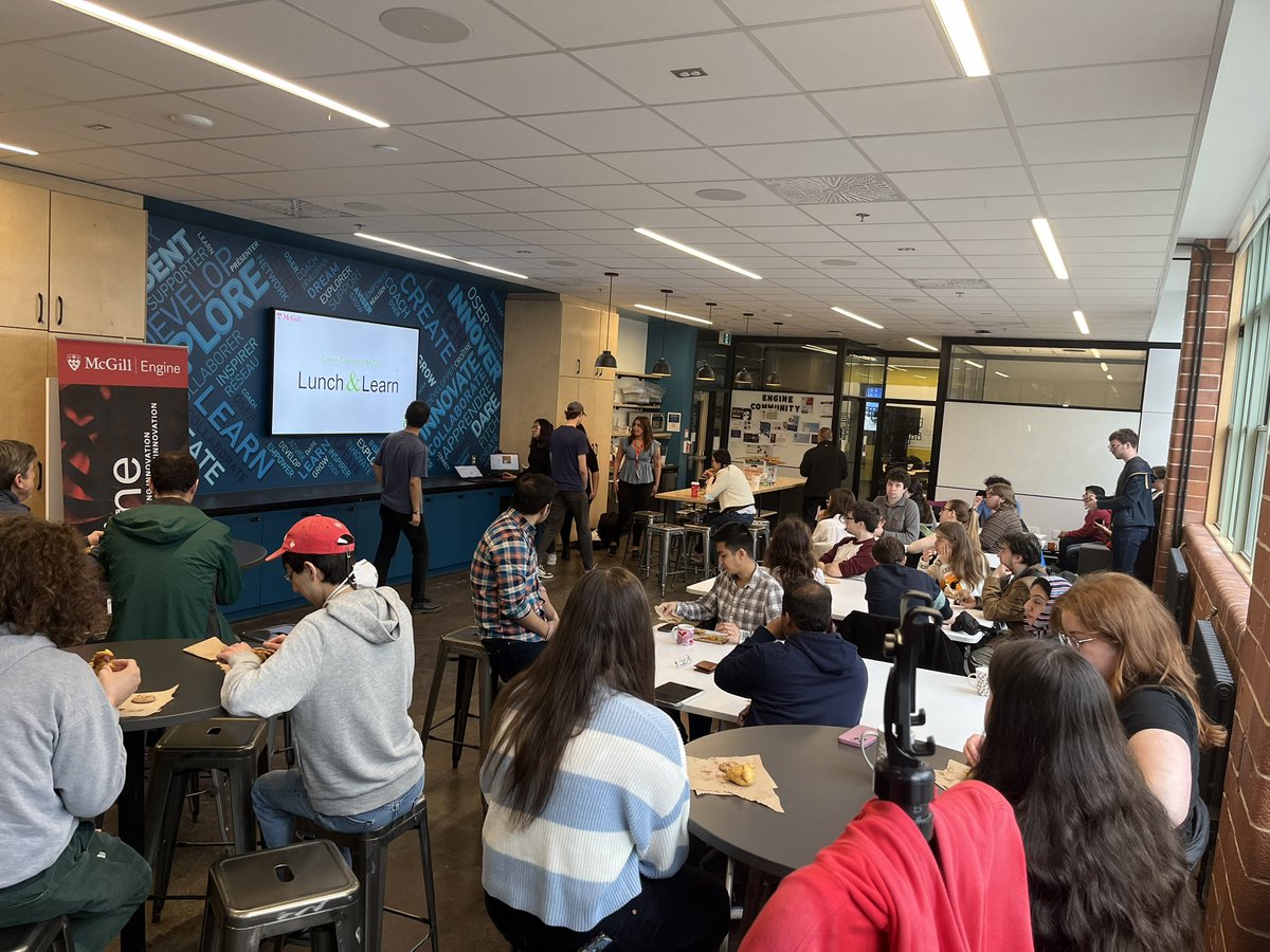 Audrey Moores (@mooresresearch) on Twitter photo Great kick off and first lunch and learn from <a href="/GreenChemMcGill/">Green Chemistry McGill</a> lots of exciting ideas, a packed room and great samosas. Kudos to
<a href="/GalenYang_/">Galen Yang</a> <a href="/jasmine_hong72/">Jasmine Hong</a> <a href="/daliahfarajat/">Daliah Farajat</a> Julian and Gagan! Great kick off and first lunch and learn from <a href="/GreenChemMcGill/">Green Chemistry McGill</a> lots of exciting ideas, a packed room and great samosas. Kudos to
<a href="/GalenYang_/">Galen Yang</a> <a href="/jasmine_hong72/">Jasmine Hong</a> <a href="/daliahfarajat/">Daliah Farajat</a> Julian and Gagan!