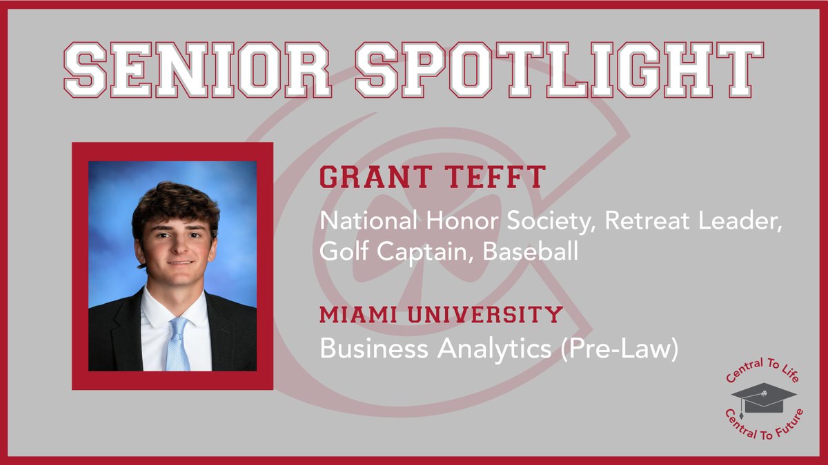 centralcatholic's tweet photo. ☘️ SENIOR SPOTLIGHT: Hard to believe Class of 2023 will graduate on May 22!!! Over course of next 2-plus weeks, we're going to showcase seniors!!! Next graduate is Grant Tefft. CONGRATS @GrantTefft &amp; best of luck at @miamiuniversity...GO IRISH!!! #CentralToLife l #2023Graduate ☘️ https://t.co/M8agFMzY01
