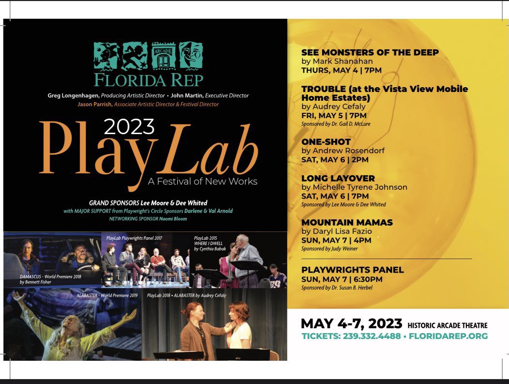 Back in Fort Myers for @FloridaRep PlayLab!   It’s gonna be a time!!! #newplay #troubleatthevistaviewmobilehomeestates #playwrightlife @andrewrosendorf @DivaOfDiversity #DarylFazio #MarkShanahan