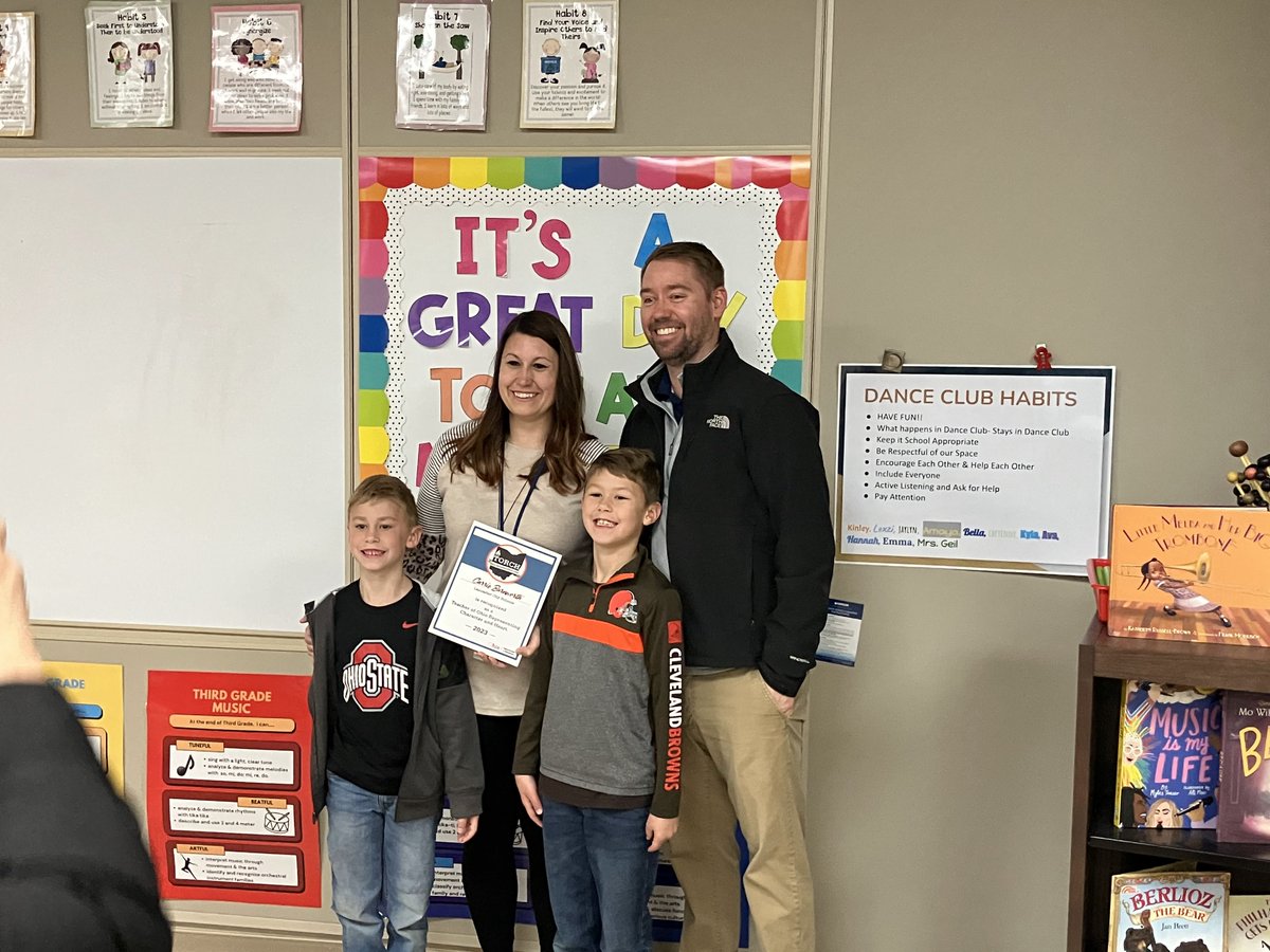 A great way to start the morning at Mt. Pleasant Elementary today. Mrs.Burnworth received one of five TORCH Awards from ODE. Recognized for having a strong commitment to our students and community through her music program. <a href="/LCSGales/">Lancaster City Schools</a> is extremely proud of her accomplishments.