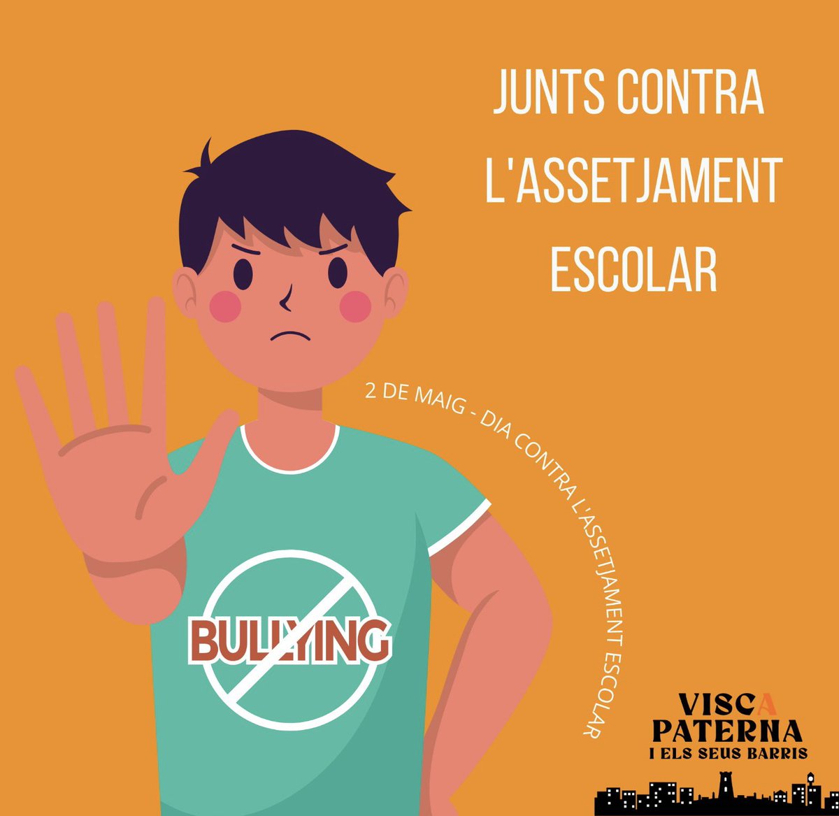 C_per_Paterna's tweet photo. Hui, #2demaig, elevem la nostra veu per a dir #No a l’#AssetjamentEscolar escolar 🚫

Totes i tots tenim la capacitat de fer del món un lloc millor, fem la nostra part per acabar amb l’assetjament escolar 💪🏻

#Sommoltdetu #ViscaPaterna https://t.co/61H3moZrgM