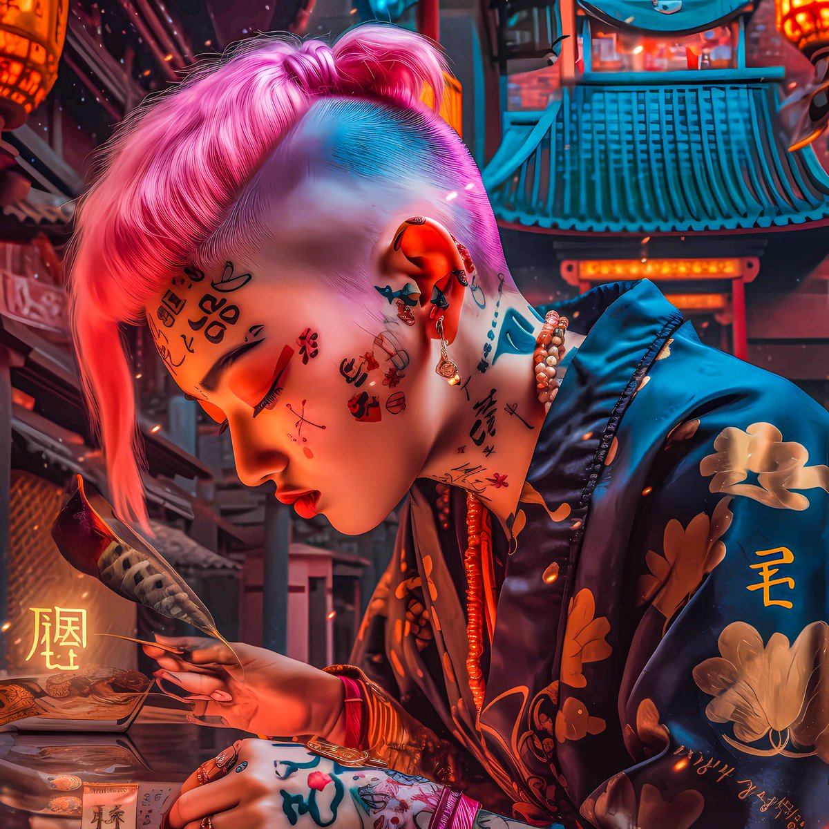 Complete concentration 

#cryptoart #digitalart #art #artist #AI #AIart #aiartist #galleryart #colors #midjourney #midjourneyart #artwork #igart #ANewLook #artistsontwitter #painting #tattoo #tattooart #aiartwork #aiartcommunity #gallery #artoftheday #concentration