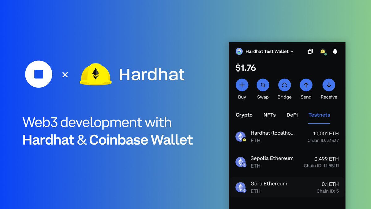 GM web3 builders 👷 Building smart contracts with Hardhat? We’re excited to launch a Hardhat integration into Coinbase Wallet Extension. Let’s dive into it 👇