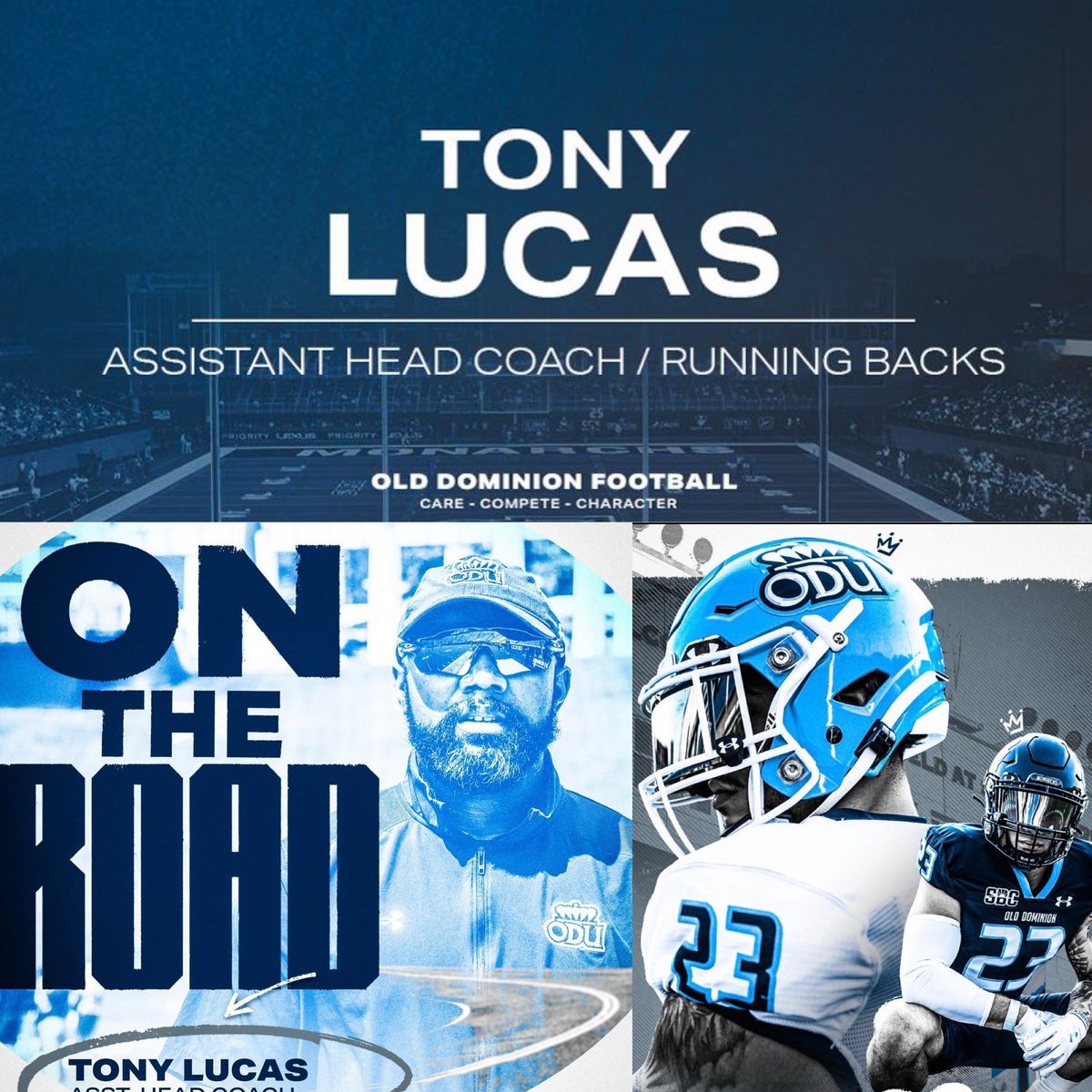 AppoFootball's tweet photo. Thanks to @ODUFootball &amp; @Coach_TLucas for coming by again to check in on some of our Jags. Always great seeing you Coach #ReignOn🦁👑 https://t.co/H1kt1G2JUl
