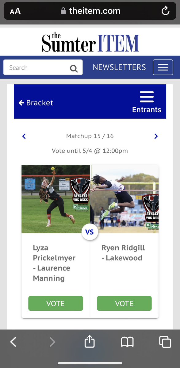 Blessed to be nominated for Athlete of the Year !