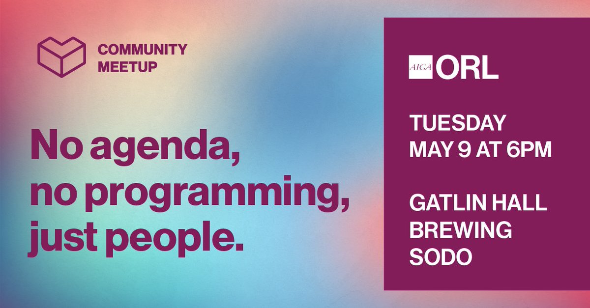 Looking for a casual, engaging way to connect with other local creatives? Join us at <a href="/gatlinhallbrew/">Gatlin Hall Brewing</a> next Tuesday, May 9th for a night of community fun! Register at bit.ly/40Tx9Qu #AIGAOrlando #OrlandoDesigners # OrlandoCreatives #DesignCommunity #Local #DowntownOrlando
