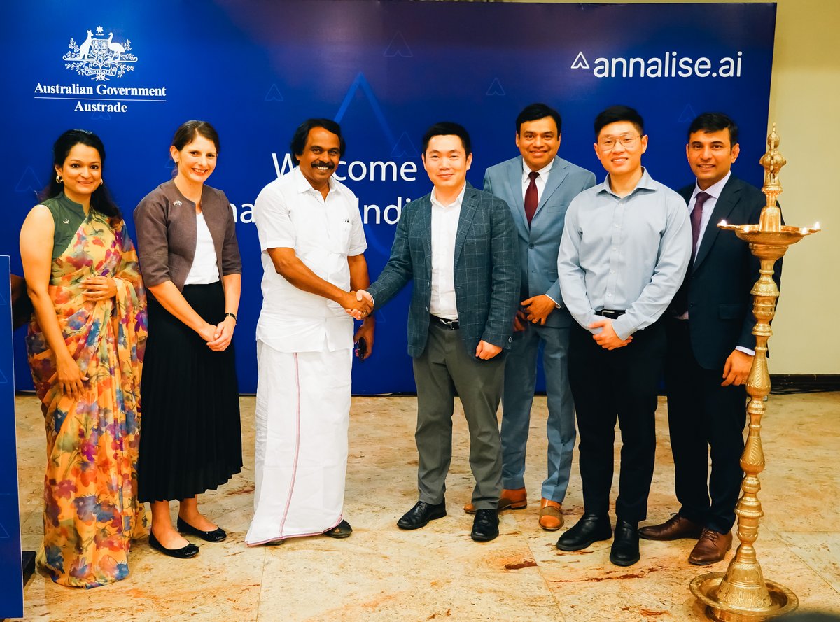 officeofMTR's tweet photo. The Hon'ble Minister for IT and Digital Services expressed his pleasure in attending the launch of 'The Annalise India Innovation Centre' by @annalise_ai, an Australian digital health company. The Centre will focus on AI-based scans & reports and aims to strengthen the healthcare industry in Tamil Nadu by leveraging the state's talent in Artificial Intelligence & Data Science. This launch is a positive step towards enhancing the Australia-Tamil Nadu relationship. #digitalhealth #AI #healthcare #innovation