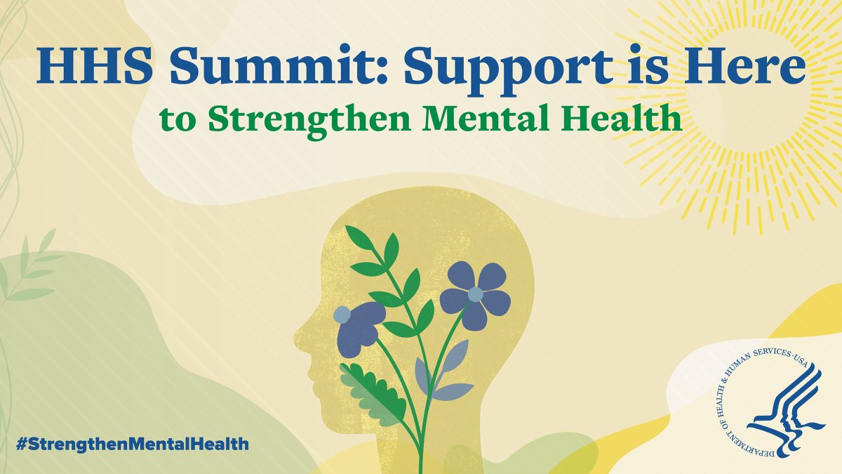 Join me and HHS leaders live on Thursday, May 4, for the HHS Summit: Support is Here to Strengthen Mental Health. 

We will kick off at 9:30 A.M. ET!  We hope to see you there!  hhs.gov/live/live-1/in… #StrengthenMentalHealth #MentalHealthAwareness