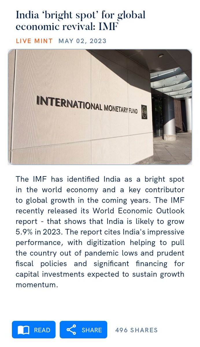 #GlobslEconomicRevival #IMF #worldEconomicOutlook #growthmomentum 

India ‘bright spot’ for global economic revival: IMF
livemint.com/news/india/ind…