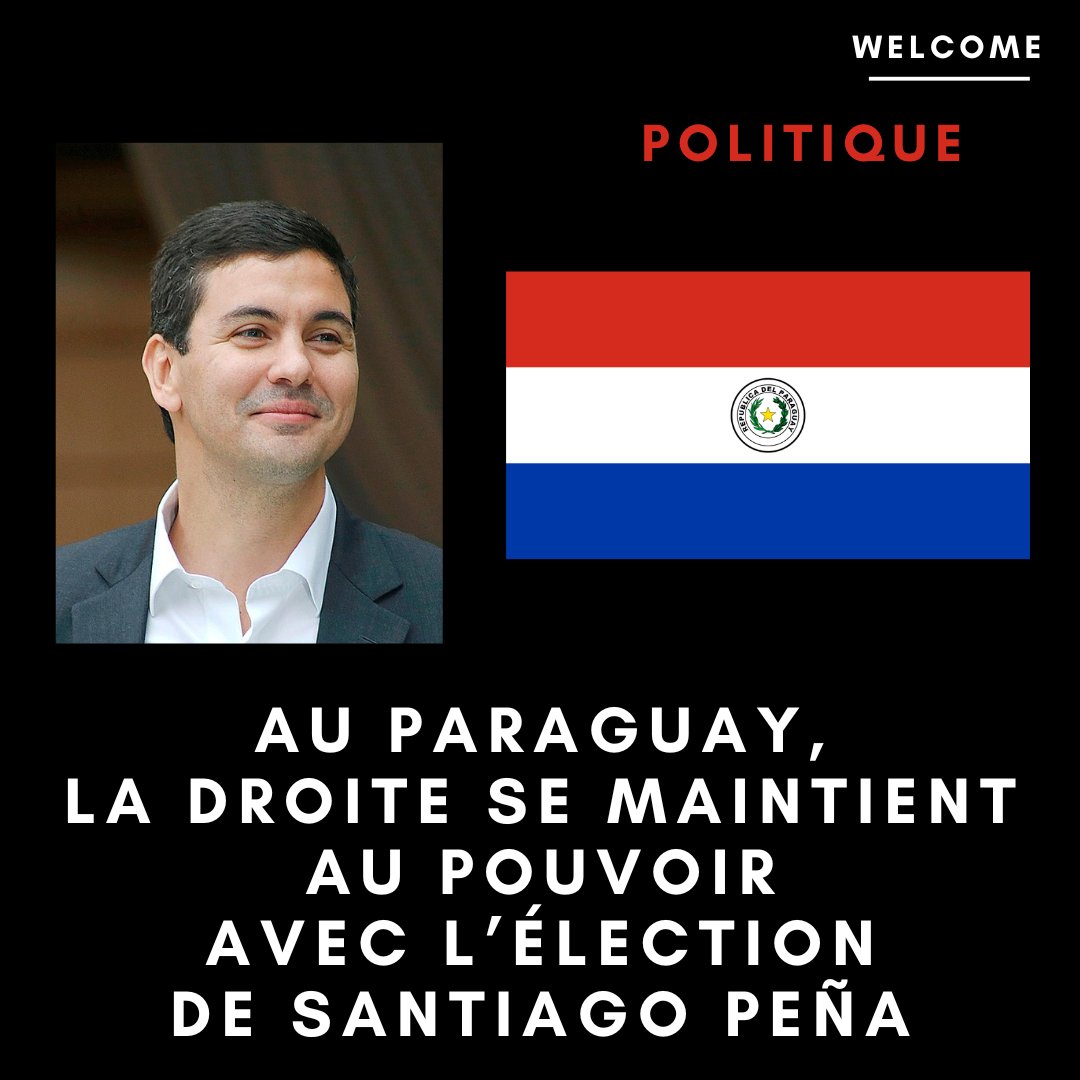 Welcome_actus's tweet photo. Au Paraguay, Santiago Peña a été élu président ce dimanche 30 avril.
1/3 Suite 👇 https://t.co/Mth6D1oFHS