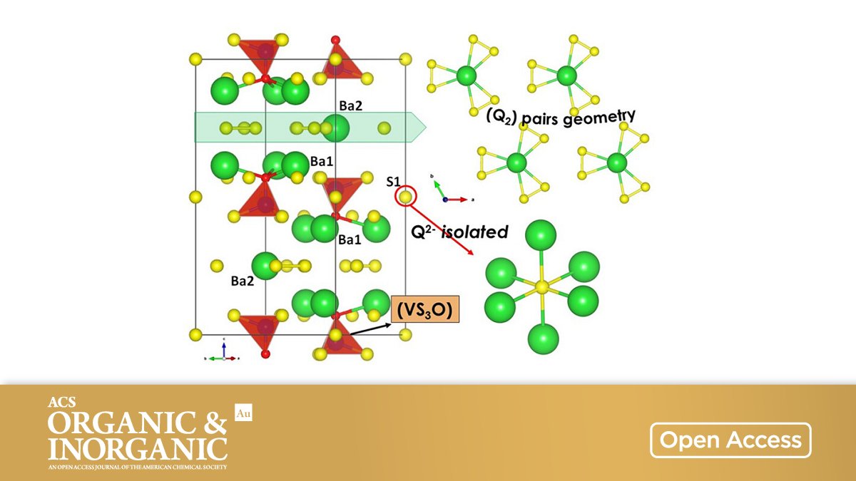 Versatile Interplay of Chalcogenide &amp; Dichalcogenide Anions in the Thiovanadate Ba7S(VS3O)2(S2)3 &amp; its Selenide-Derivatives: elaboration &amp; DFT meta-GGA study

By Houria Kabbour et al @cnrs @<a href="/univkyoto/">京都大学</a> 

🔓 Open access in ACS Organic &amp; Inorganic Au 👉 go.acs.org/4IK