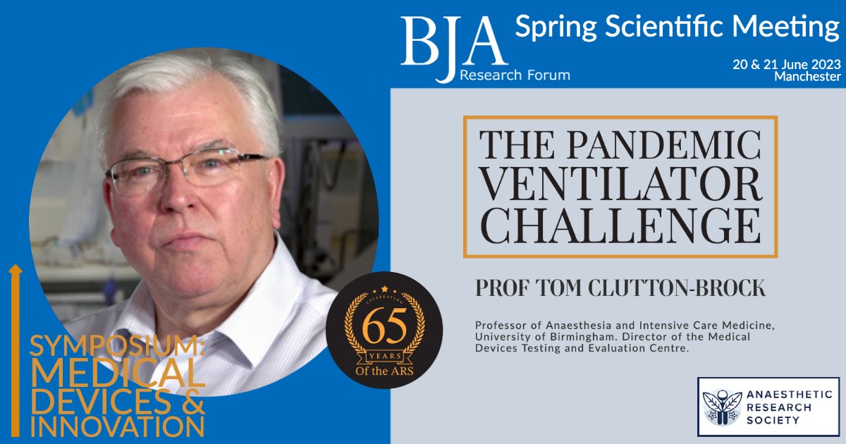🎤 Speaker Announcement 🎤

Prof Clutton-Brock’s team played a vital role in developing and testing ventilators in the Government’s Ventilator Challenge during the  pandemic &amp; will share what the future holds for regulation and innovation.

Book here: ars.ac.uk/conferences