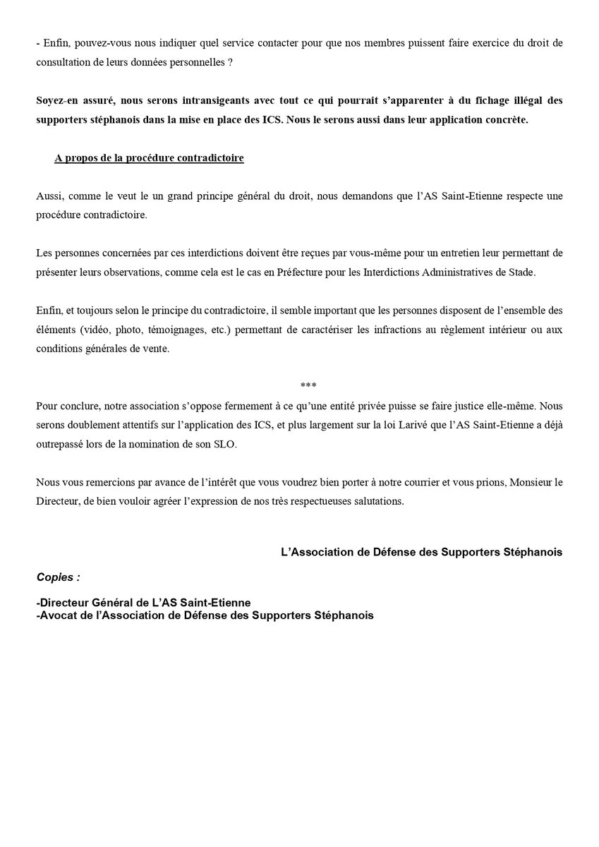 Association de Défense des Supporters Stéphanois tweet media