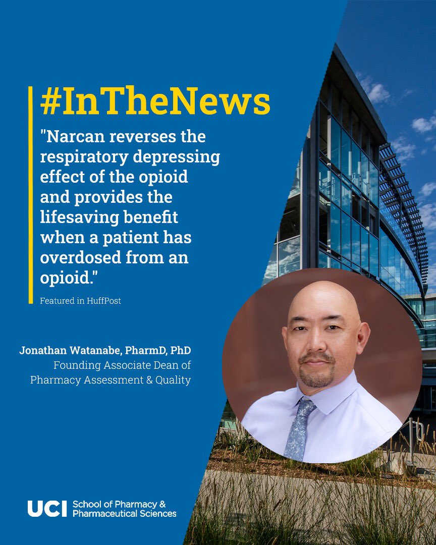 #IntheNews: Intra-nasal naloxone, trade name Narcan, a lifesaving drug used to treat opioid overdoses, is coming to store shelves near you.

#UCISPPS Jonathan Watanabe talks about access &amp; its benefits for <a href="/HuffPost/">HuffPost</a>. #UCIPharmD #UCIrvine 

Read more --&gt; huffpost.com/entry/narcan-p…