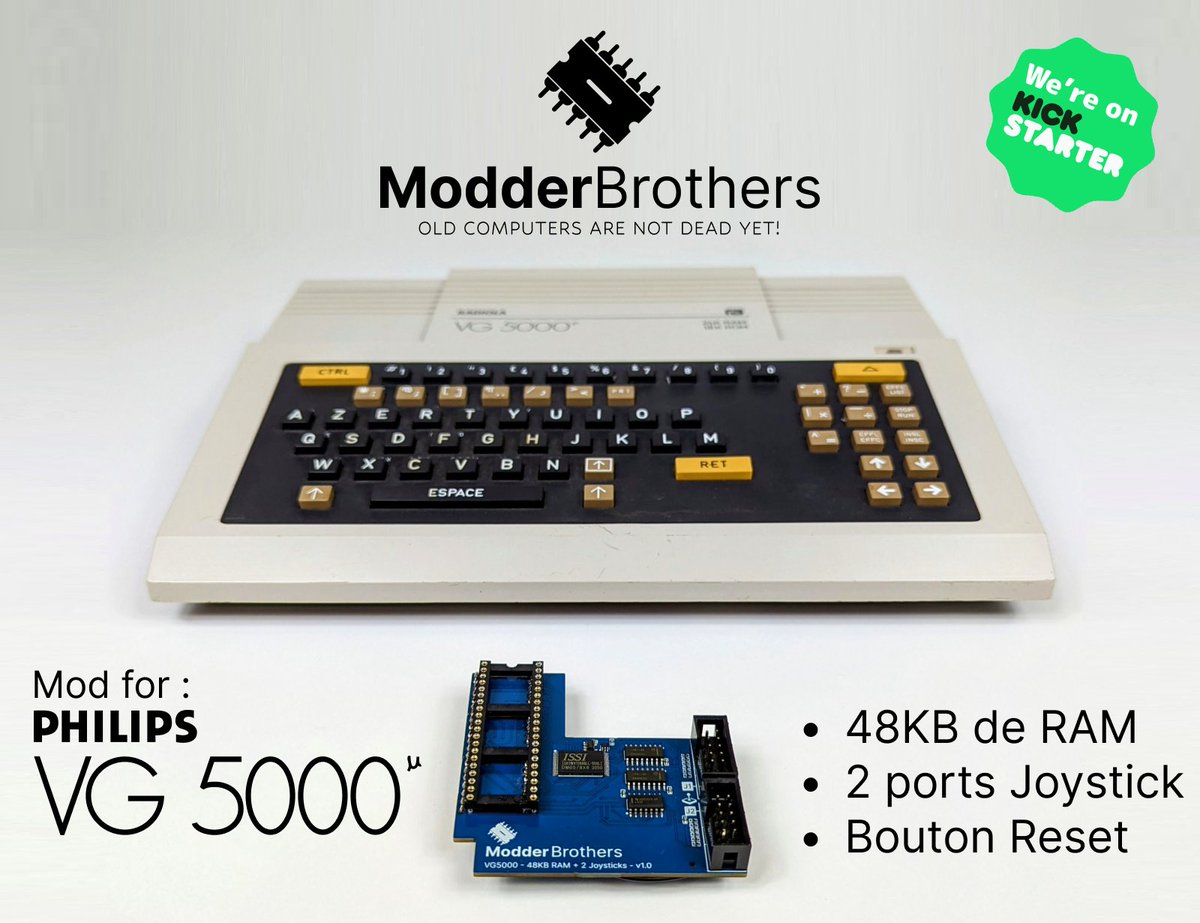 ModderBrothers's tweet photo. Offrez à votre VG-5000 tout ce dont il a toujours rêvé sans jamais oser vous le demander!
Boostez sa ram au maximum et offrez lui un vrai bouton RESET et 2 ports joysticks internes! 🤩
https://t.co/8Qhr8mCwxl
#RETROGAMING #vg5000 https://t.co/LN0Td5F5tv