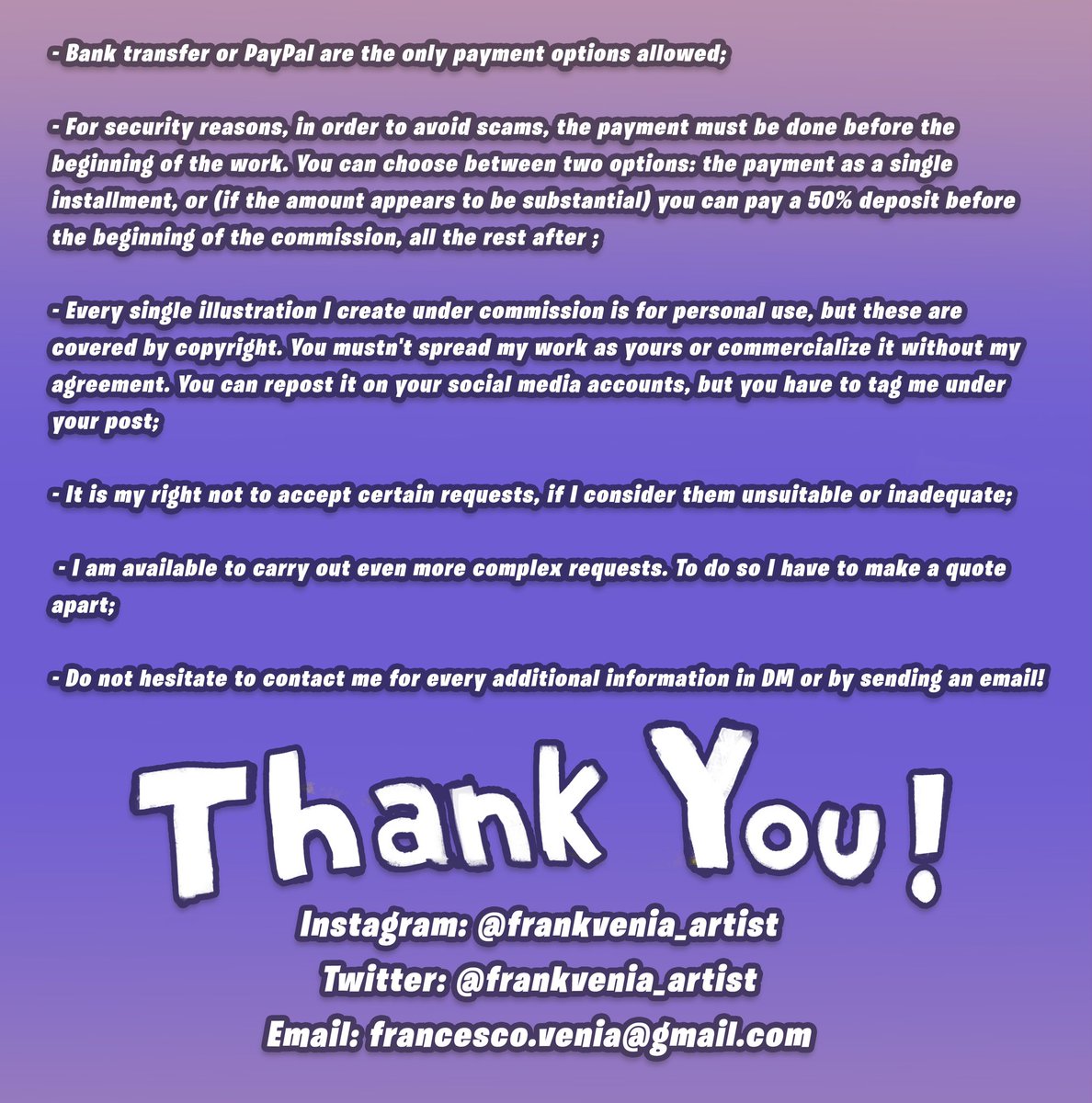 frankveniartist's tweet photo. Here’s some terms of service ✨ https://t.co/ufYKsHuDJy
