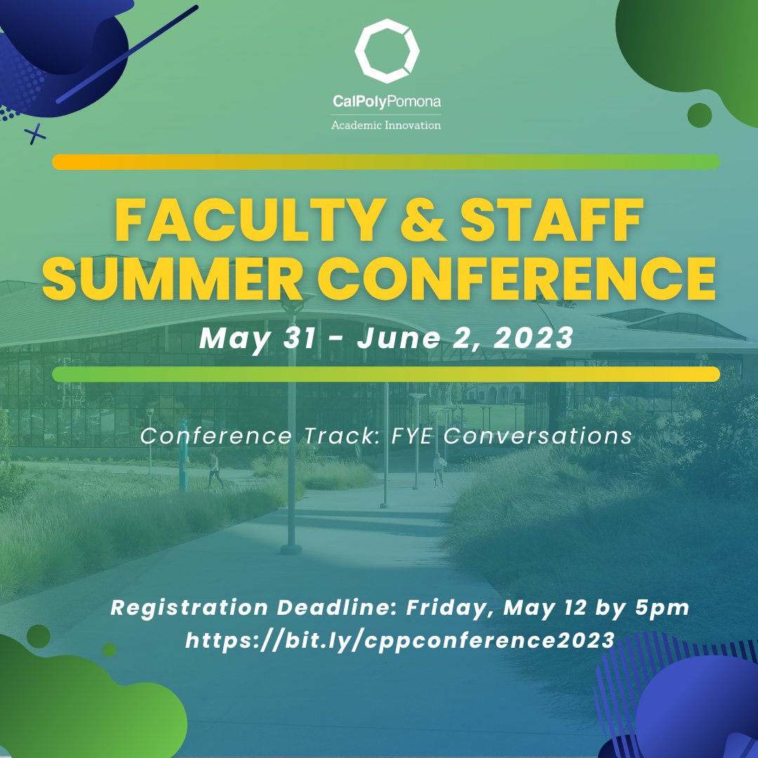 ai_cpp's tweet image. This year&apos;s staff and faculty summer conference will have three exciting tracks to dive into. First year experience or (FYE) will aid in developing a sense of community with FYE stakeholders across campus.bit.ly/cppconference2…