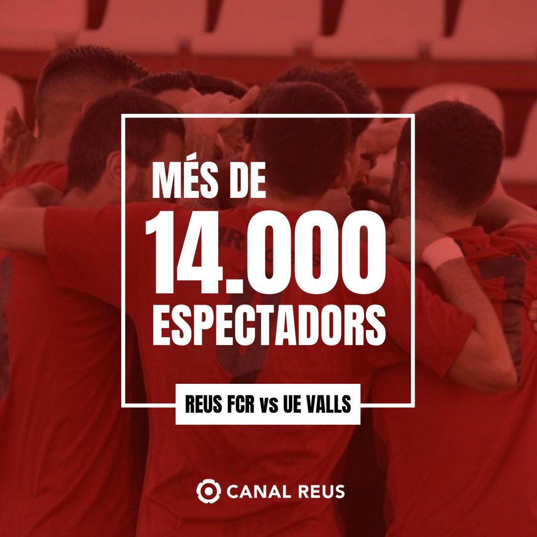 CanalReusEsport's tweet photo. 📺 El @ReusFCR vs @UEValls, emès diumenge per Canal Reus, va ser vist per més de 14.000 espectadors, entre l'audiència d'antena, web i la plataforma @laxarxames

👏 Moltes gràcies per la confiança!

https://t.co/ixaTyfCjj4

#SOMESPORTS https://t.co/L5wyZwFNqG